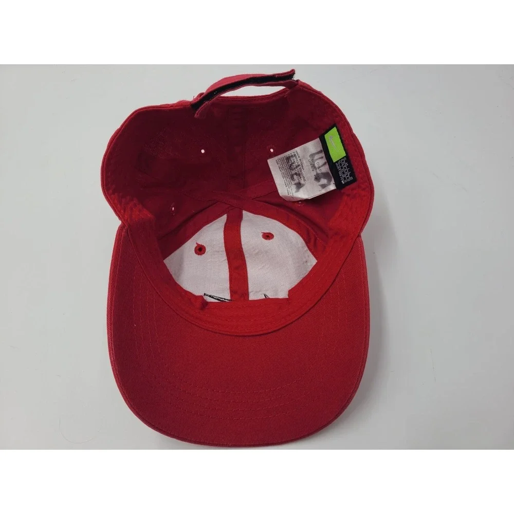 Child Nike Adjustable Hat Cap Swoosh Baseball Outdoors Boy‎ Girl Red Black Logo